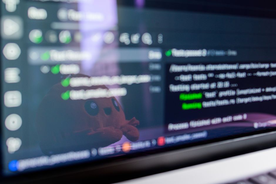 A code editor on screen during a coding session